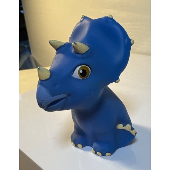 Blue Triceratops Dinosaur Baby Figurine 2.75" Tall - Picture 2 of 5